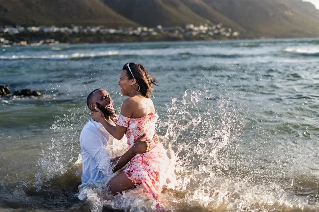 stellenbosch wedding photographer engagement photos beach adventure flying swan media